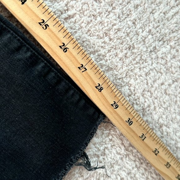 Mother The Weekender Fray Flare Jeans Black Distressed Size 25 Boho Hippie Lux - Picture 12 of 14